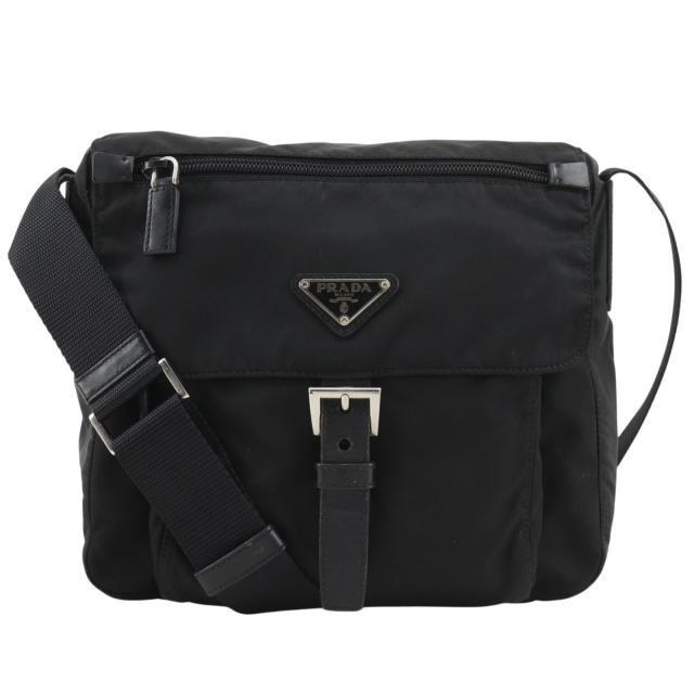 PRADA プラダ ナイロン 黒 ショルダーバッグ レディース 【中古】