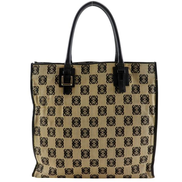 LOEWE ロエベ アナグラム キャンバス グレー トートバッグ ユニセックス 【中古】