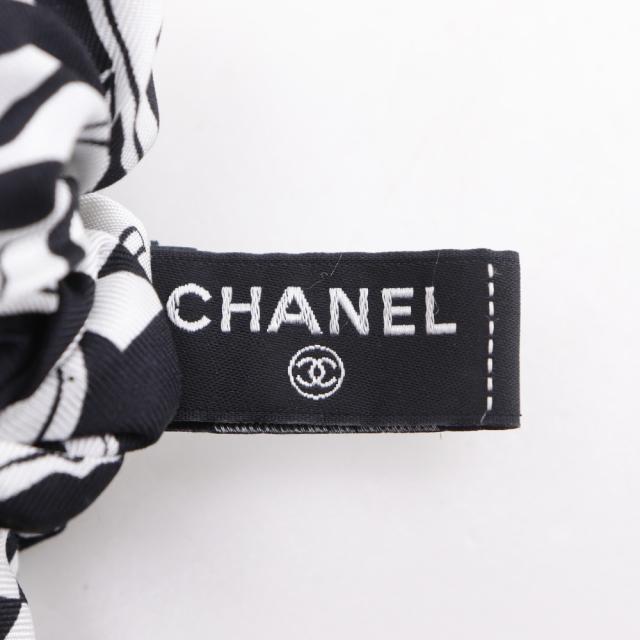 CHANEL シャネル リボンシュシュ ココマーク シルク 黒/白 その他アクセサリー_6