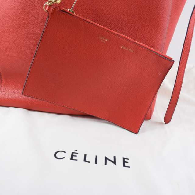 CELINE セリーヌ カバファントム ポーチ付き 175543 YNF 27SX カーフ 赤 トートバッグ