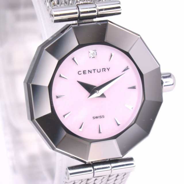 CENTURY センチュリー タイムジェム TIME GEM SS シルバー クオーツ ピンクシェル文字盤 腕時計