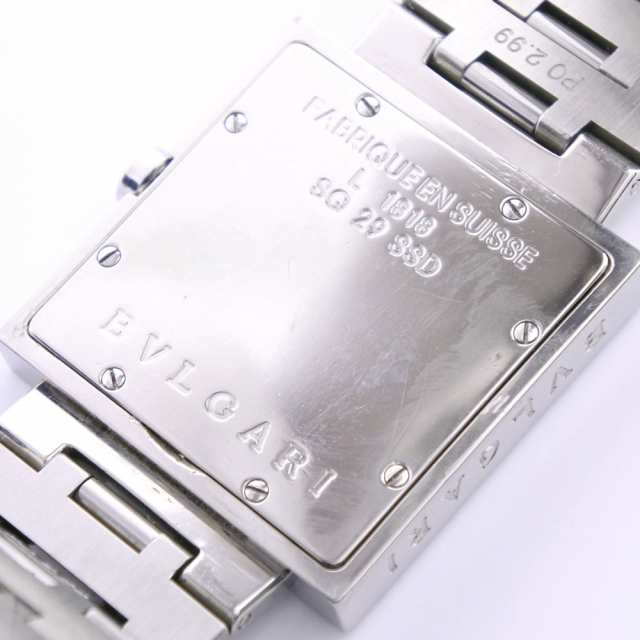 【BVLGARI】ブルガリ クアドラード SQ29SSD ステンレススチール シルバー クオーツ メンズ 黒文字盤 腕時計