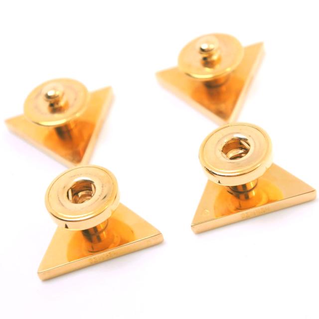 HERMES エルメス 三角形 金メッキ レッド ゴールド カフス メンズ