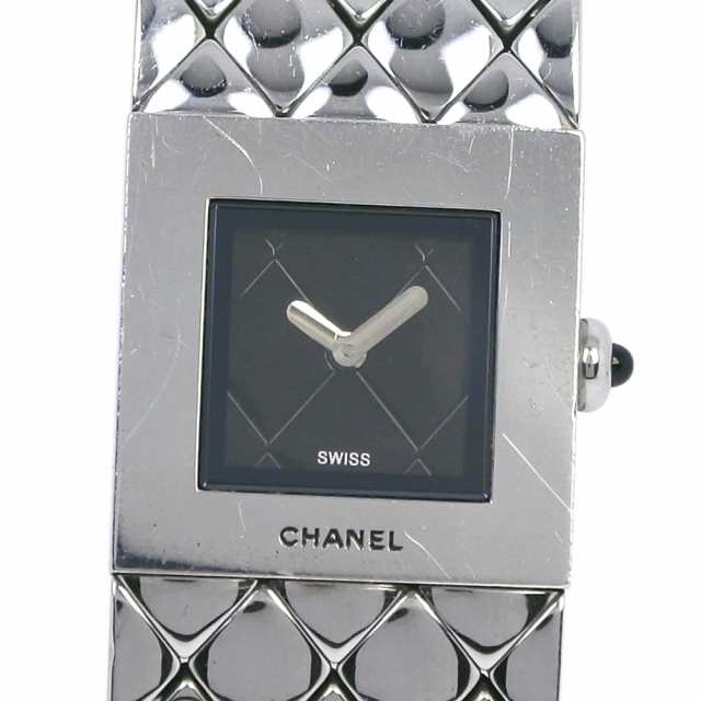 CHANEL シャネル マトラッセ H0009 SS クオーツ 黒文字盤 腕時計 レディース 【中古】｜au PAY マーケット