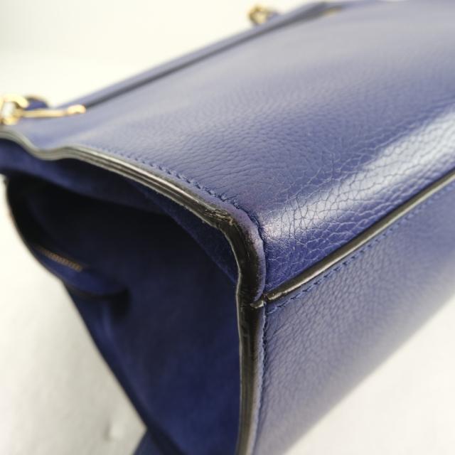 CELINE セリーヌ トラペーズ 2WAYショルダー カーフ 青 ハンドバッグ 