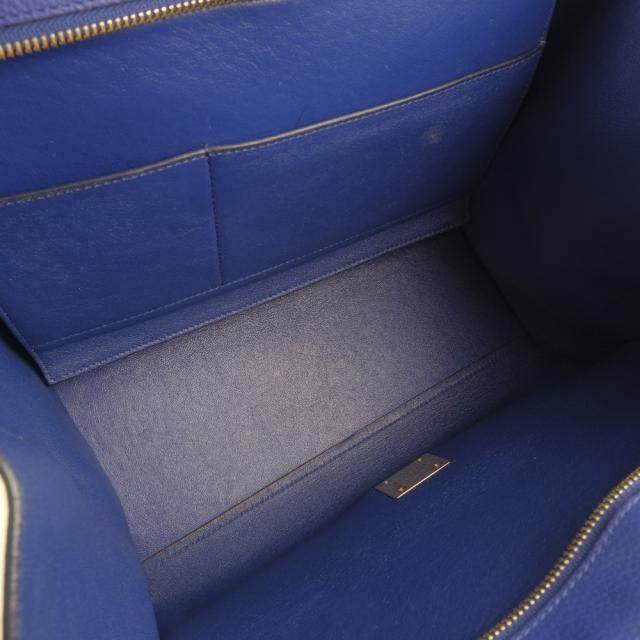 CELINE セリーヌ トラペーズ 2WAYショルダー カーフ 青 ハンドバッグ