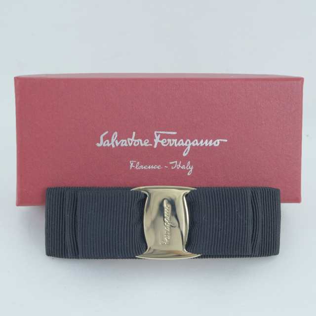 Salvatore Ferragamo サルヴァトーレフェラガモ ヴァラ 黒 バレッタ レディース 【中古】