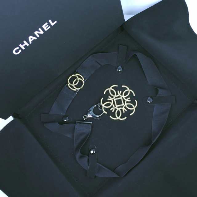 CHANEL シャネル ストラップ ラインストーン 黒 ネックレス レディース 【中古】 ランクB+