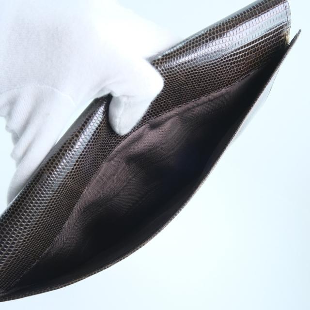 GUCCI グッチ バッグ セカンドバッグ リザード 濃茶 ハンドバッグ ユニ