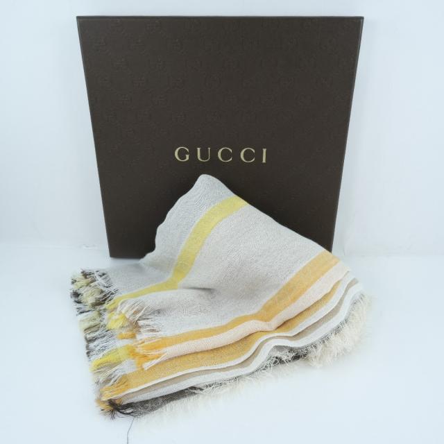 GUCCI グッチ コットン オレンジ ストール ユニセックス 【中古】 GUCCI グッチ コットン オレンジ ストール ユニセックス 【中古】の