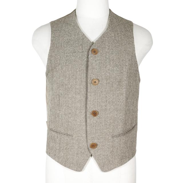 ARMANI ジョルジオアルマーニ 44526 ウール ベージュ ベスト メンズ 