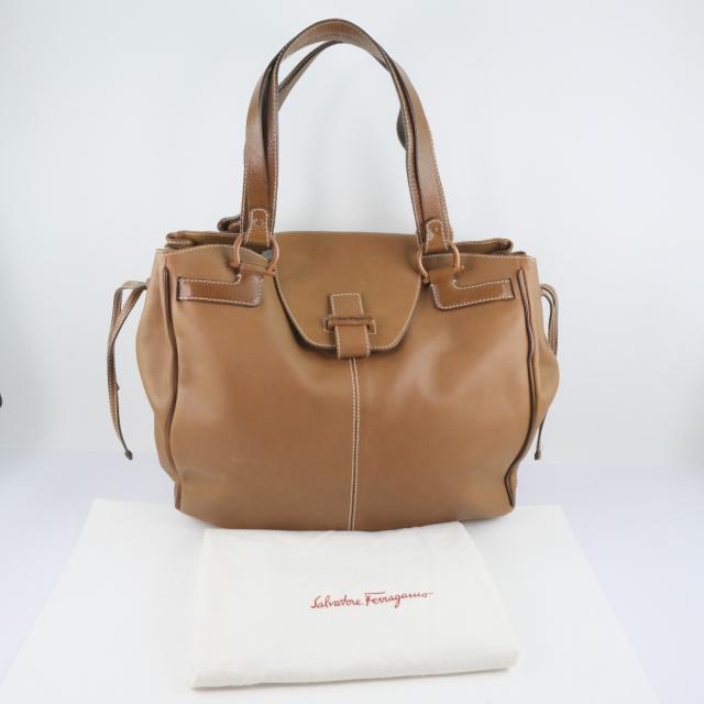 Salvatore Ferragamo サルヴァトーレフェラガモ 21-6391 カーフ 茶 ハンドバッグ レディース_10