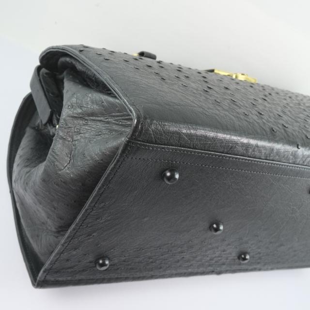 ドクターバッグ オーストリッチ オーストリッチ 黒 ボストン