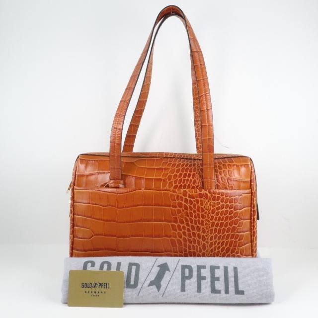 GOLD PFEIL ゴールドファイル レザー 茶 トートバッグ GOLD PFEIL ゴールドファイル レザー 茶 トートバッグ