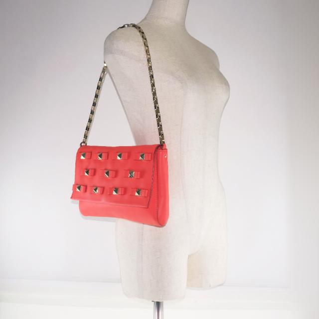 【Kate Spade】ケイトスペード チェーンショルダー スタッズ カーフ オレンジ レディース ショルダーバッグ Kate Spade ケイトスペード チェーンショルダー スタッズ カーフ