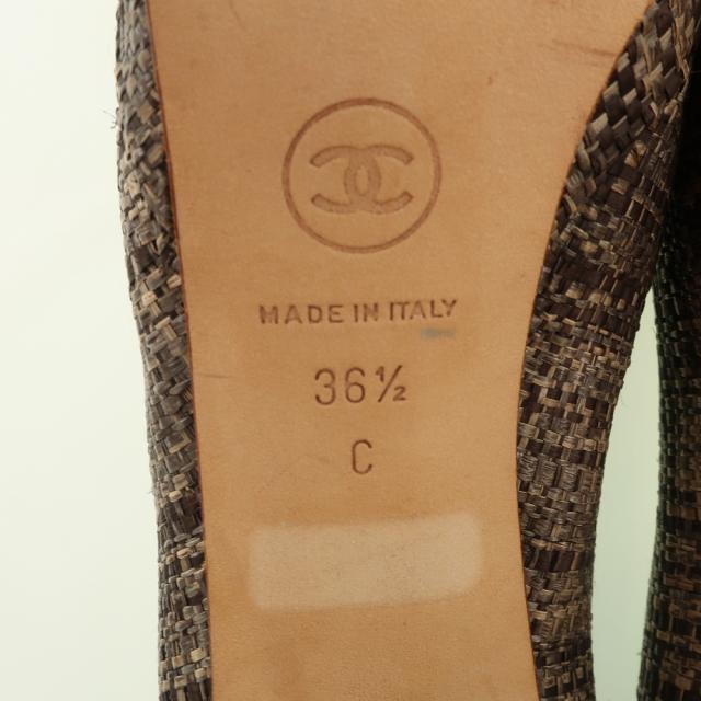 CHANEL シャネル ハイヒール パテントレザー ゴールド/茶 パンプス レディース 【中古】_8