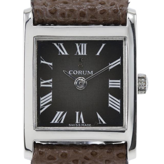 CORUM コルム 15485 SS 黒 手巻き 黒文字盤 腕時計 レディース 【中古】の通販は