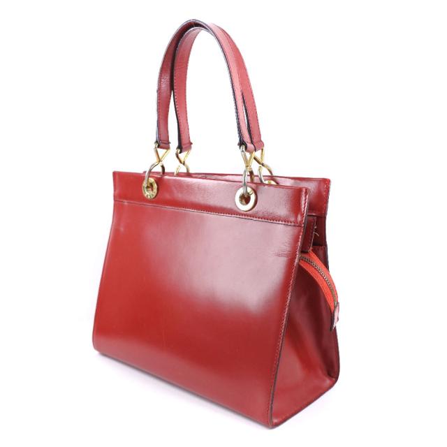 CELINE セリーヌ カーフ 赤 ハンドバッグ レディース 【中古】_1