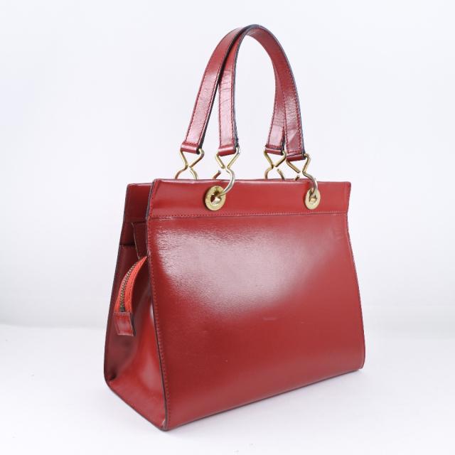 CELINE セリーヌ カーフ 赤 ハンドバッグ レディース 【中古】_2
