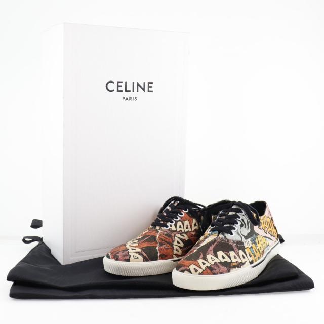 CELINE セリーヌ 400A11 キャンバス 茶 スニーカー レディース 【中古】