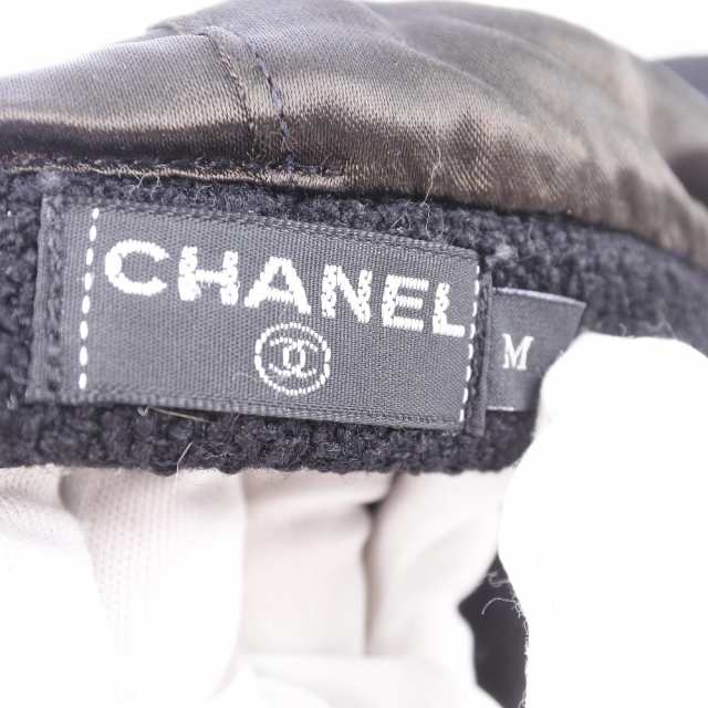 CHANEL シャネル ウール 黒 キャスケット レディース 【中古】 ランクA+