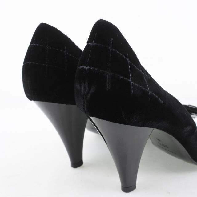CHANEL シャネル レザー 黒 パンプス レディース 【中古】_4
