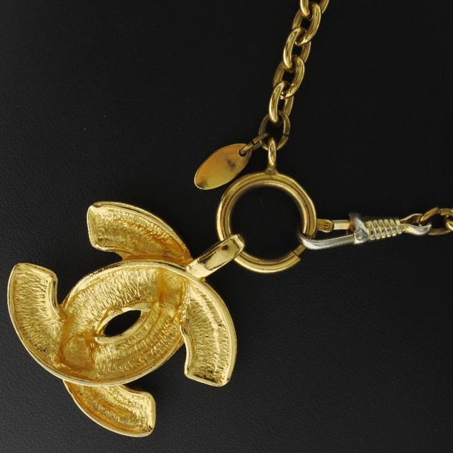 CHANEL シャネル ココマーク マトラッセ 金メッキ ゴールド ネックレス