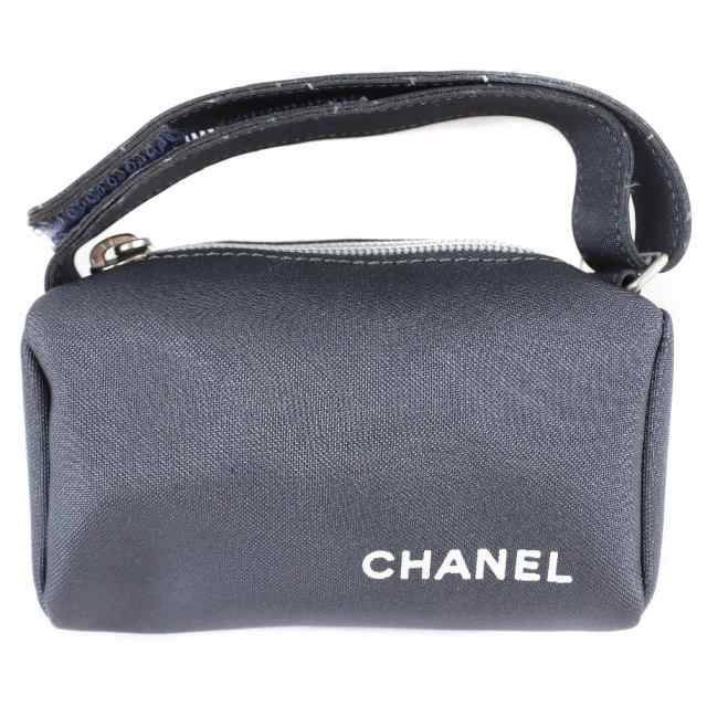 CHANEL シャネル ロゴ ヴィンテージ ナイロン グレー ポーチ レディース 【中古】 ランクB