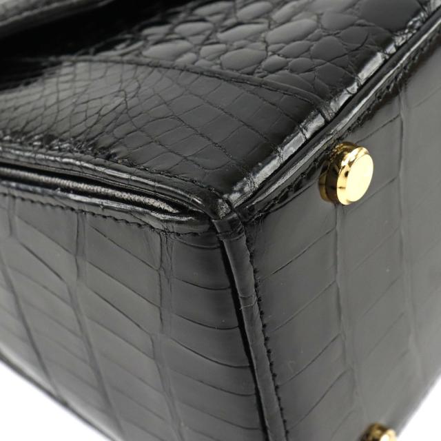 JRA クロコダイル 黒 ハンドバッグ レディース 【中古】