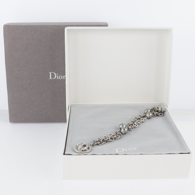 【Dior】クリスチャンディオール ロゴ 金属製 シルバー レディース ネックレス