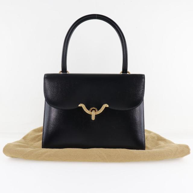 HERMES エルメス ヴァスコ ボックスカーフ 黒 ハンドバッグ レディース 【中古】 ランクB_9