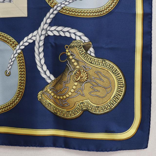 HERMES エルメス カレ90 GRAND APPARAT 盛装の馬 シルク 青 HERMES エルメス カレ90 GRAND APPARAT 盛装の馬 シルク 青