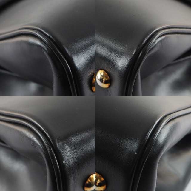 DELVAUX デルヴォー ブリヨンMM ワンハンドル ボックスカーフ 黒 ハンドバッグ レディース