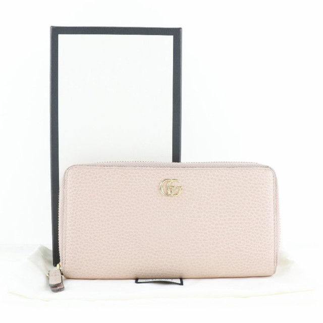 GUCCI グッチ プチマーモント GG 456117 CAO0G 5909 レザー ライトピンク 長財布 レディース