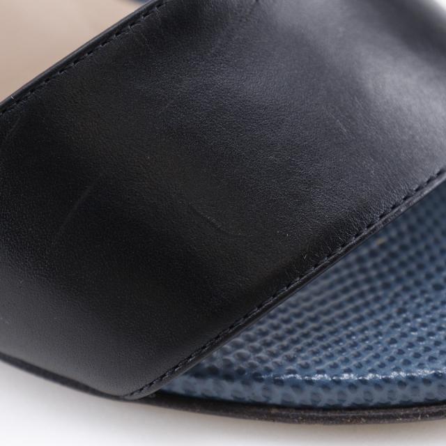 FENDI フェンディ モンスター アンクルストラップ カーフ 黒/青  