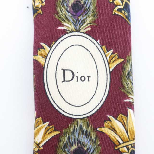 Dior クリスチャンディオール シルク ワインレッド ネクタイ メンズ