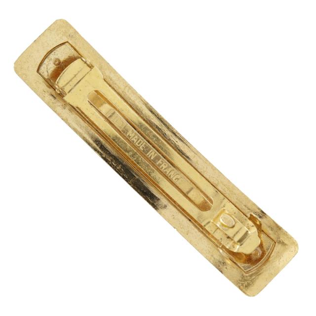 CHANEL シャネル ロゴ ヴィンテージ 金メッキ ゴールド バレッタ レディース 【中古】_1