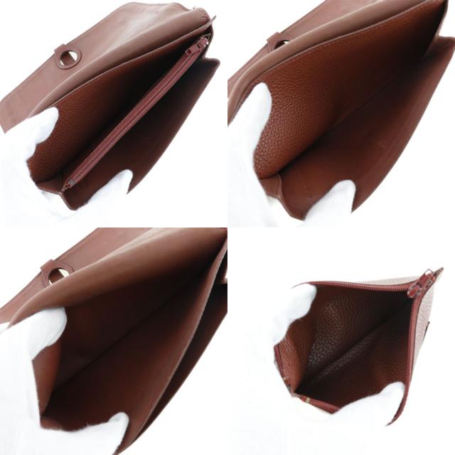 HERMES エルメス ドゴンGM トリヨンクレマンス ボルドー シルバー金具 長財布 レディース_6