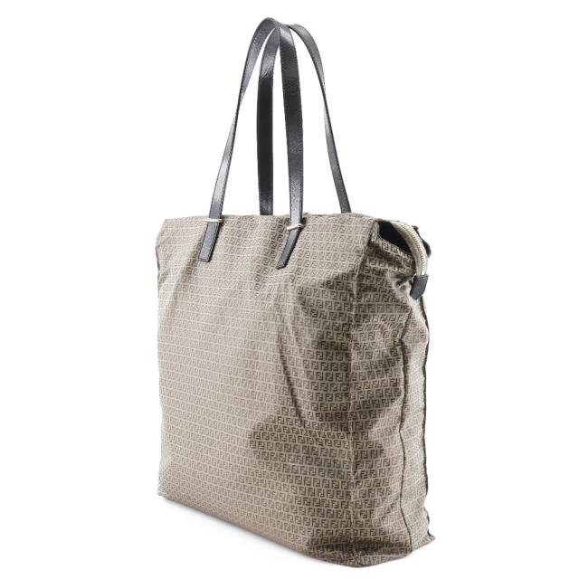 FENDI フェンディ マイクロズッキーニ ナイロン 茶 トートバッグ レディース 【中古】 FENDI フェンディ マイクロズッキーニ ナイロン 茶 トートバッグ