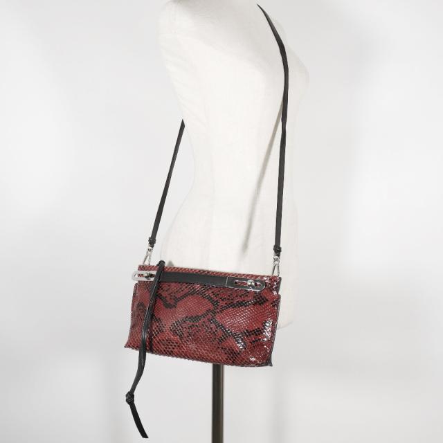 LOEWE ロエベ ミッシースモール 3WAY パイソン 赤/黒 ハンドバッグ