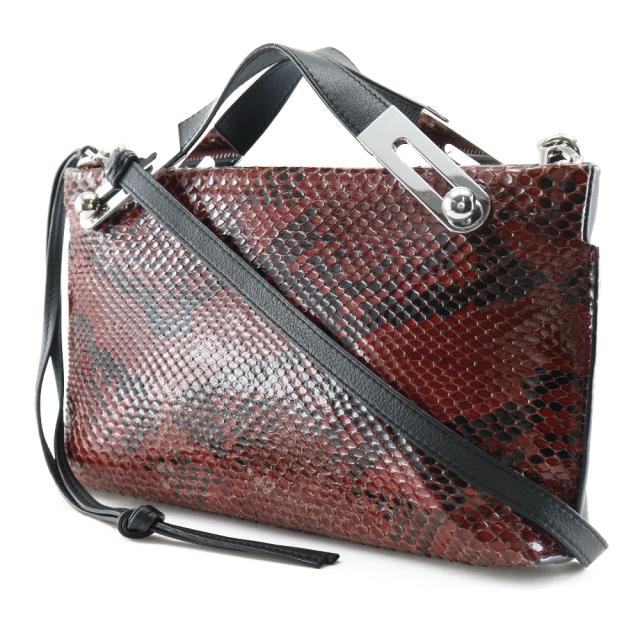 LOEWE ロエベ ミッシースモール 3WAY パイソン 赤/黒 ハンドバッグ 