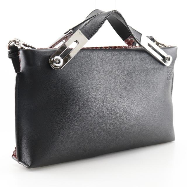 LOEWE ロエベ ミッシースモール 3WAY パイソン 赤/黒 ハンドバッグ レディース 【中古】 LOEWE ロエベ ミッシースモール 3WAY パイソン 赤/黒 ハンドバッグ