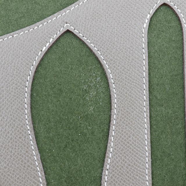 HERMES エルメス プティアッシュ ヴォーエプソン エトゥープ 緑/茶