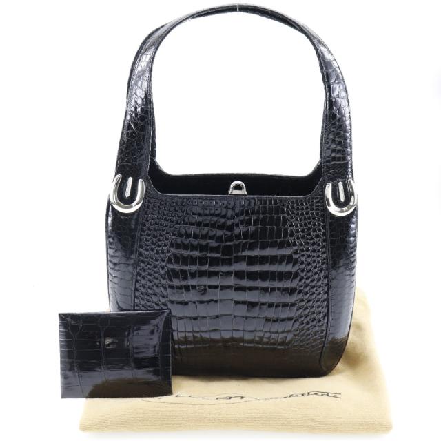 Modell Royal モデルロイヤル クロコダイル 黒 ハンドバッグ レディース 【中古】 ランクB+_8
