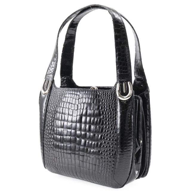 Modell Royal モデルロイヤル クロコダイル 黒 ハンドバッグ レディース 【中古】 ランクB+_1