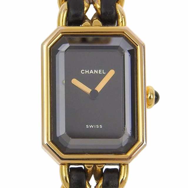 CHANEL シャネル プルミエールL H0001 金メッキ 黒 クオーツ アナログ