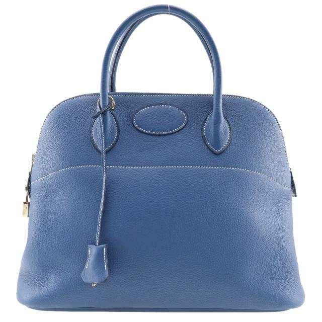 HERMES エルメス ボリード37 G刻印 トリヨンクレマンス 青 ハンドバッグ レディースの通販は