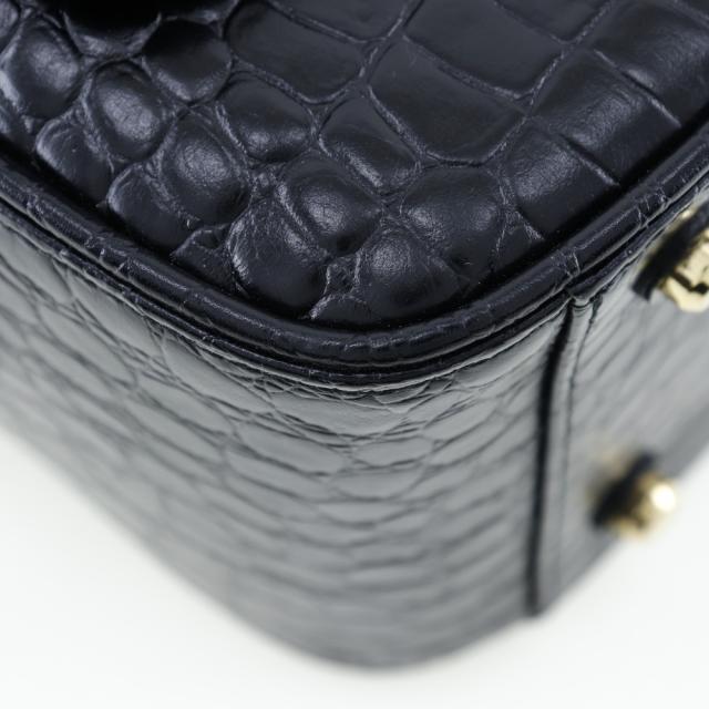 LEATHER JEWELS レザージュエルズ クロコダイル 黒 ハンドバッグ レディース 【中古】_3