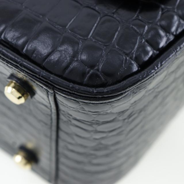 LEATHER JEWELS レザージュエルズ クロコダイル 黒 ハンドバッグ レディース 【中古】_4