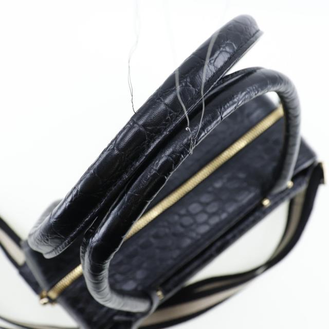LEATHER JEWELS レザージュエルズ クロコダイル 黒 ハンドバッグ レディース 【中古】_5